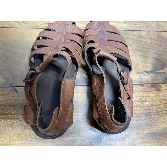 Mephisto Sam Fisherman Sandals Mens 44 US 10.5/11 Brown Leather Closed Toe Shoes main image 5